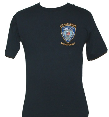 PAPD 9/11 Never Forget t-shirt - PAPD shield embroidered on left chest with "It's our house, Never forget". Our design exclusively
