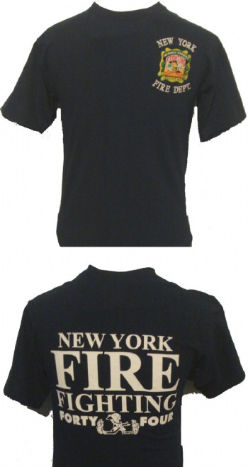 New York's Fire Department Fighting Irish 44 T-shirt - New York's Fire Department Engine 44 logo embroidered on left chest. Printed back