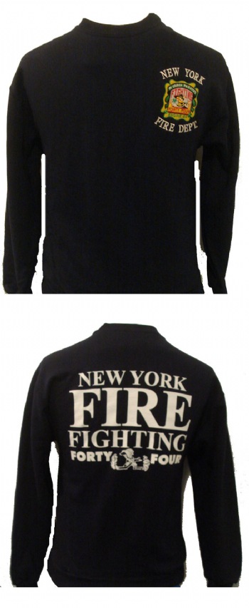New York's Fire Department Irish Fighting 44 Sweatshirt - New York Fire Department Irish Fighting 44 division embroidered on left chest. Printed back