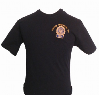 New York Police Hostage Negotiations t-shirt - New York Police Hostage Negotiations unit logo embroidered on left chest. Printed back