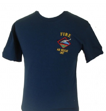 New York's Fire Air rescue t-shirt - Fire Air Rescue Unit emboidered on left chest with helicopter design. Printed back