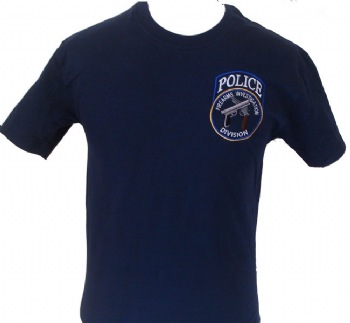 New York Police Firearms Investigations t-shirt - NY Police Firearms Investigation division logo embroidered on left chest, printed back
