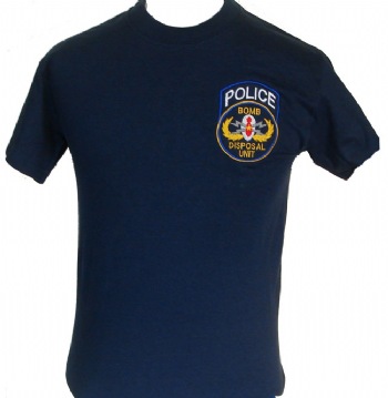 New York Police Bomb disposal unit t-shirt - Police Bomb disposal unit embroidered on left chest. printed back