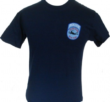 New York Police scuba team t-shirt - New York  Police scuba team logo embroidered on left chest. printed back