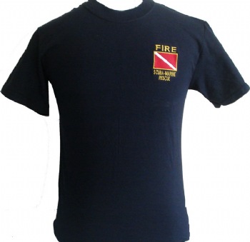 New York's Fire Department Scuba Marine t-shirt - Fire Scuba Marine Rescue embroidered on left chest. Printed back