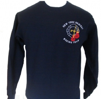 New york's Fire Department Bravest Boxing team sweatshirt - New York Bravest boxing team insignia embroidered on left chest