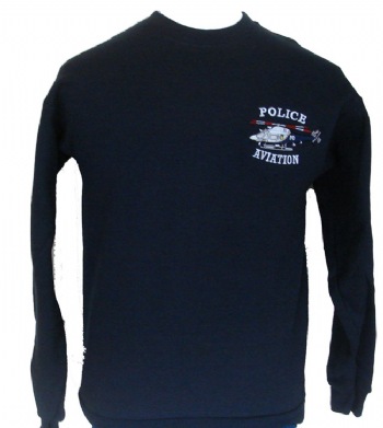 New York Police Aviation sweatshirt - Police Aviation deparment sweatshirt with beautiful helicopter embroidered on left chest