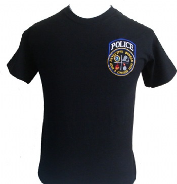 New York's Police Arson and Explosion Squad T-shirt - Detective Bureau Arson and Explosion Squad logo embroidered on left chest with intricate design. White printed lettering on back