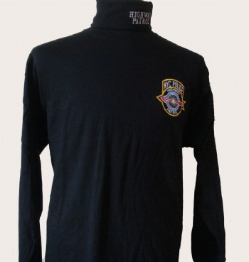 New York's Highway Patrol turtleneck - Highway Patrol embroidered in white lettering on the neck , with New York's Highway emblem embroidered on left chest