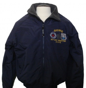 Gone But Not forgotten Three seasons Jacket - This "Three seasons jacket" is warm and comfortable. It features a nylon exterior with two zippered pockets. It also has two zippered interior pockets, and a banded hem. Our exclusive "gone but not forgotten" logo is embroidered on the left chest.