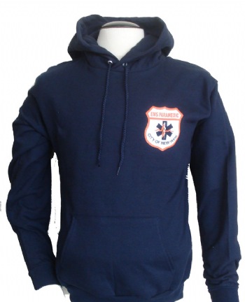 NYC Paramedic EMS Hooded sweatshirt - NYC EMS Paramedic emblem on left chest with Open lettering on back