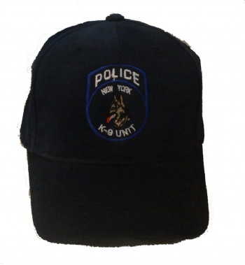 New York's Police K-9 Unit cap - K-9 Unit emblem embroidered on the cap. Adjustable velcro closure