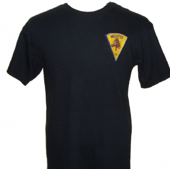 New York's Police Mounted Unit t-shirt - NY Police Mounted emblem embroidered on left chest. White printed lettering on the back