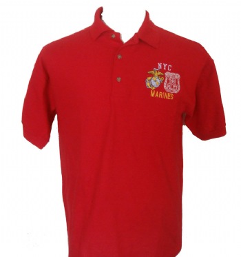 NYC Police Marines Golf shirt - NYC Marines and Police emblem embroidered on left chest