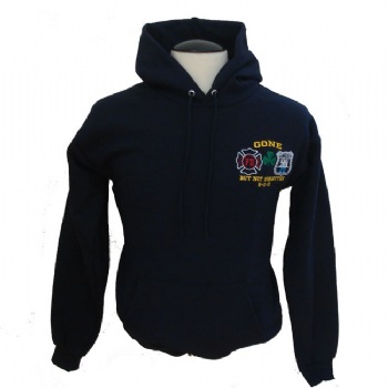 Gone but not Forgotten 9/11 Irish memorial Hooded sweatshirt - Our famous insignia embroidered with the irish symbol in between the towers on a hooded sweatshirt