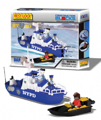 Nypd Construction Rescue Boat lego set - The lego has 220 pices