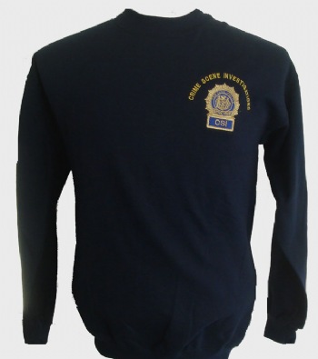 New York Police CSI sweatshirt - NY Police CSI embroidered shield on left chest with white lettering printed on the back.