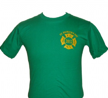FDNY St. Patricks 2012 Irish T-shirt - FDNY symbol on the left chest. Printed back